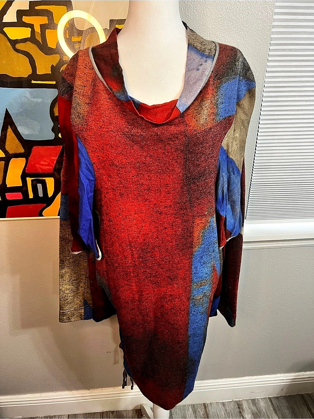 Vivienne Westwood Anglomania Geometric Mini Dress Red & Blue Size 40 vintage 90s